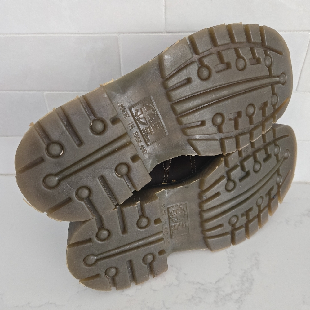 Vintage Y2K Dr. Martens Chunky Platform Brown Leather Church Monkey Shoes Mens 5 - Picture 9 of 14